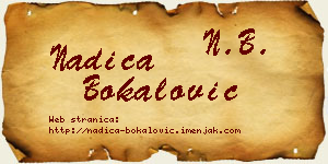 Nadica Bokalović vizit kartica